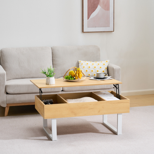 BTM 木製鏡面センターテーブル 昇降式 高級感 ローテーブル リビング