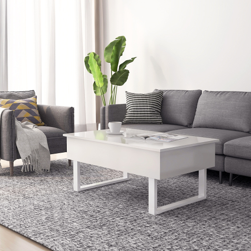 BTM 木製鏡面センターテーブル 昇降式 高級感 ローテーブル リビング