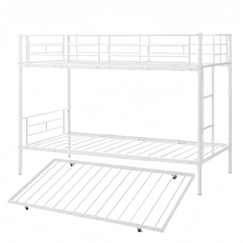 【全品10%OFF】【タイプA】3段ベッド 2段ベッド*1＋子ベッド*1 三段ベッド スチール 耐震 ベッド シングル パイプベッド 3段ベット パイプ 金属製の画像