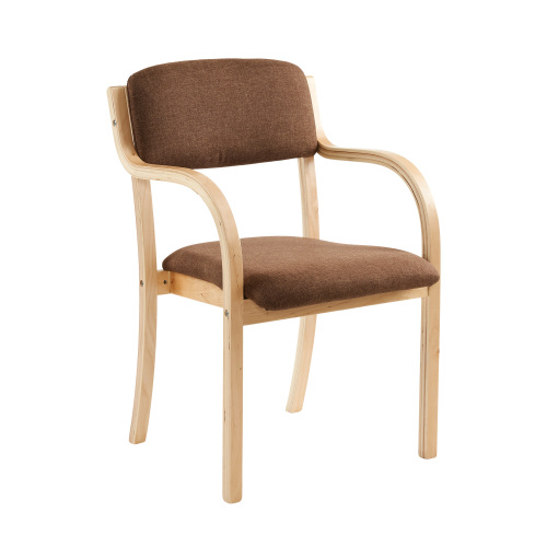 BTM 【2脚セット】ダイニングチェア 椅子 介護椅子 肘付き 肘あり 木製