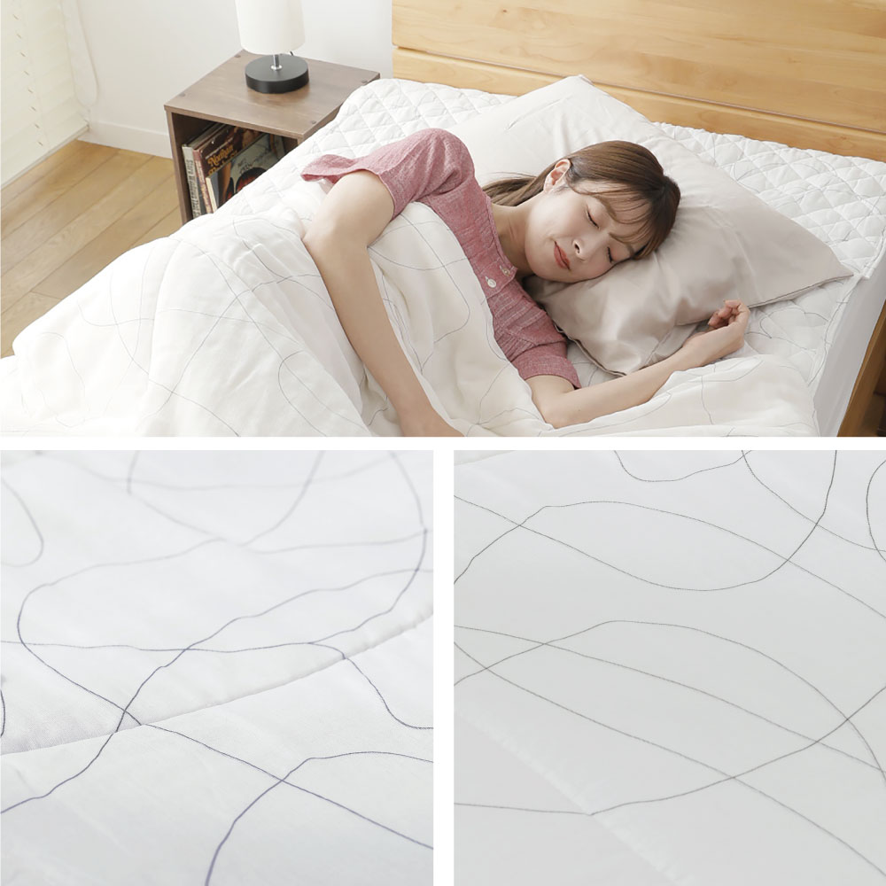 綿100% ツバキのチカラ 二重ガーゼわた入りケット（140×190cm