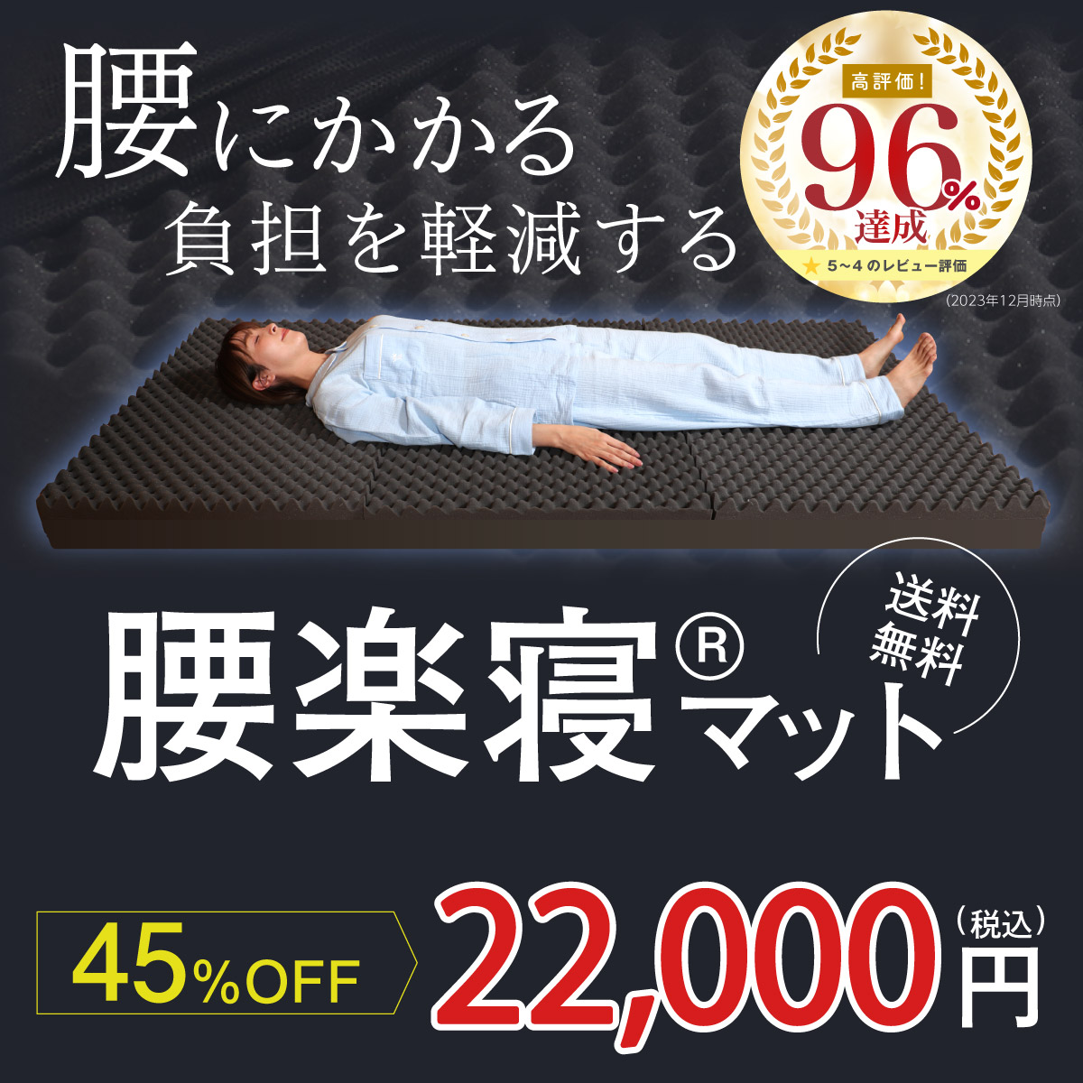 クーポン利用で10%OFF【WEB限定】腰楽寝マットWプロファイル 厚み12cm マットレス シングルサイズ(ネイビー)　腰痛の方に マイまくら