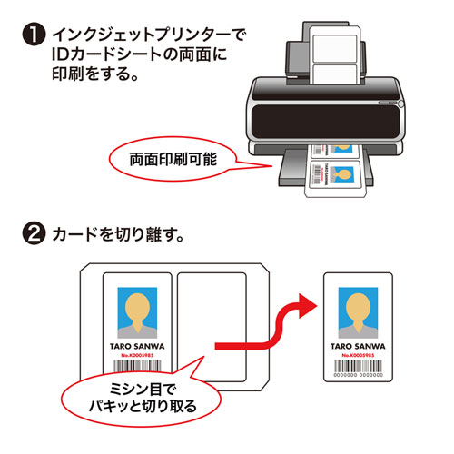 保存版】【保存版】インクジェット用IDカード 穴なし 50シート入り