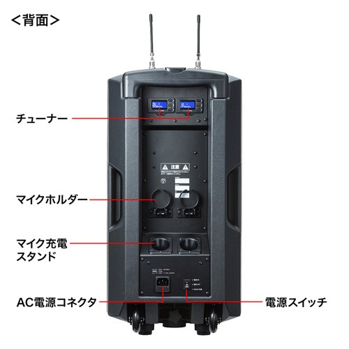 SANWA SUPPLY マイク付き拡声器スピーカー 本体 SANWA SUPPLY（サンワサプライ） ワイヤレスマイク付き拡声器