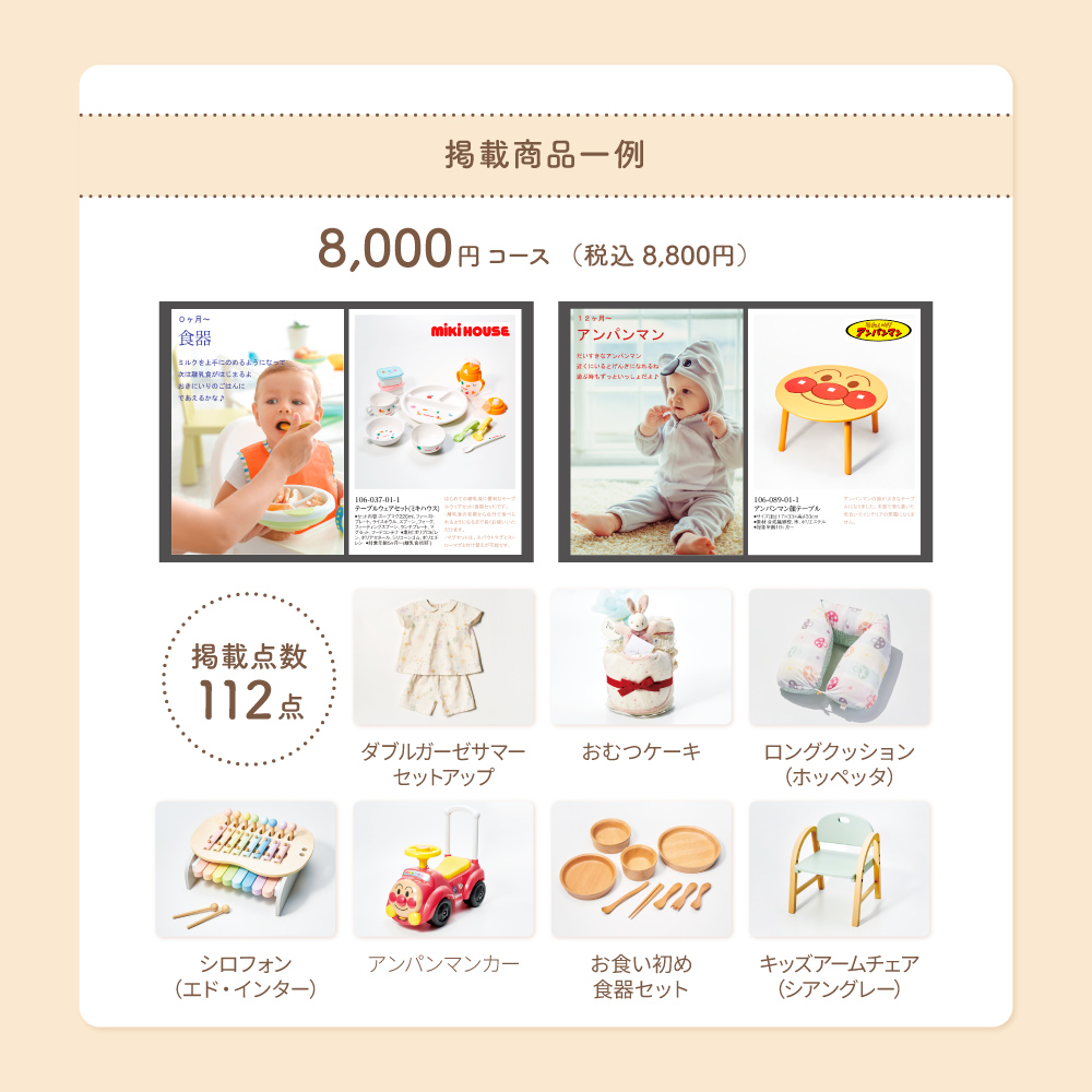 8000円コース 掲載商品一覧