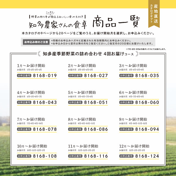 カタログギフト 知多農家さんの食卓【4回お届けコース BOO】 出産祝い お返し 出産内祝い 誕生日 野菜を贈るカタログの画像