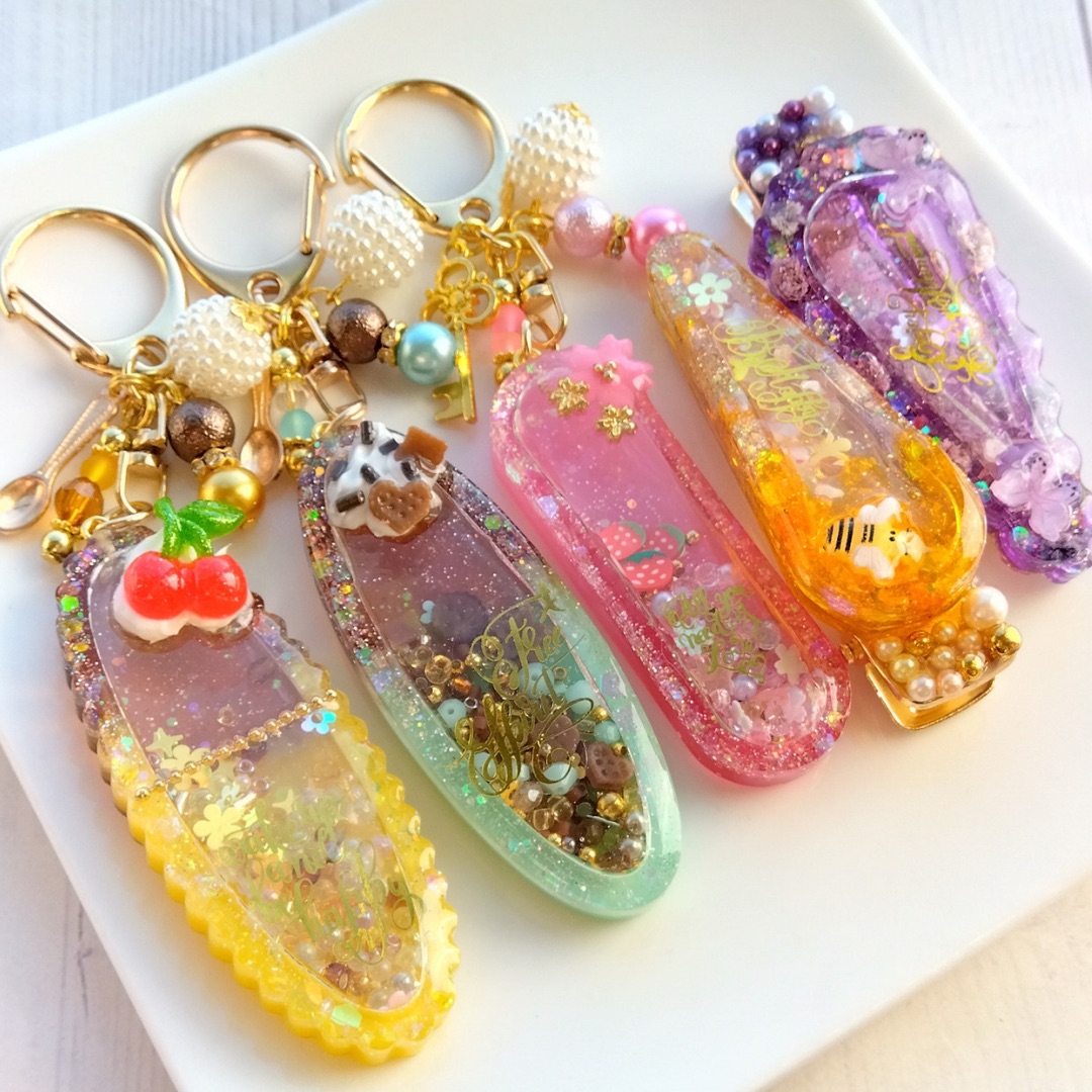レジン ヘアクリップ アクセサリー シリコンモールド シャカシャカ