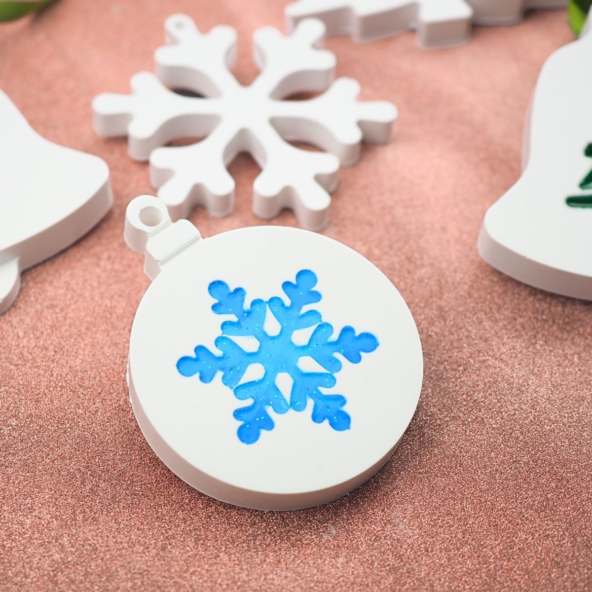 シリコンモールド クリスマス オーナメント 鈴 ツリー トナカイ 雪