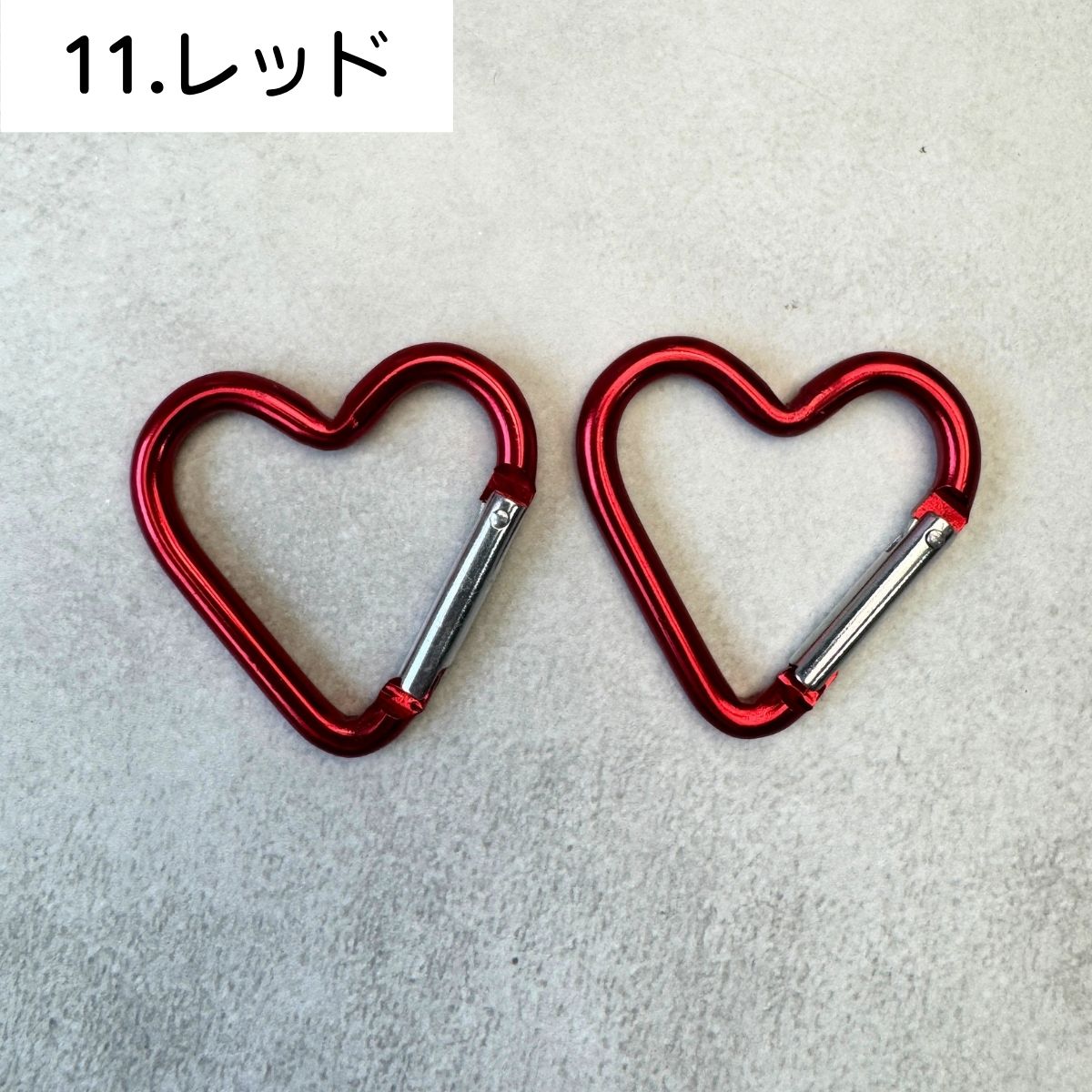 カラビナ ハート型 メタルカラー 全20色 単品2個セット パラコード