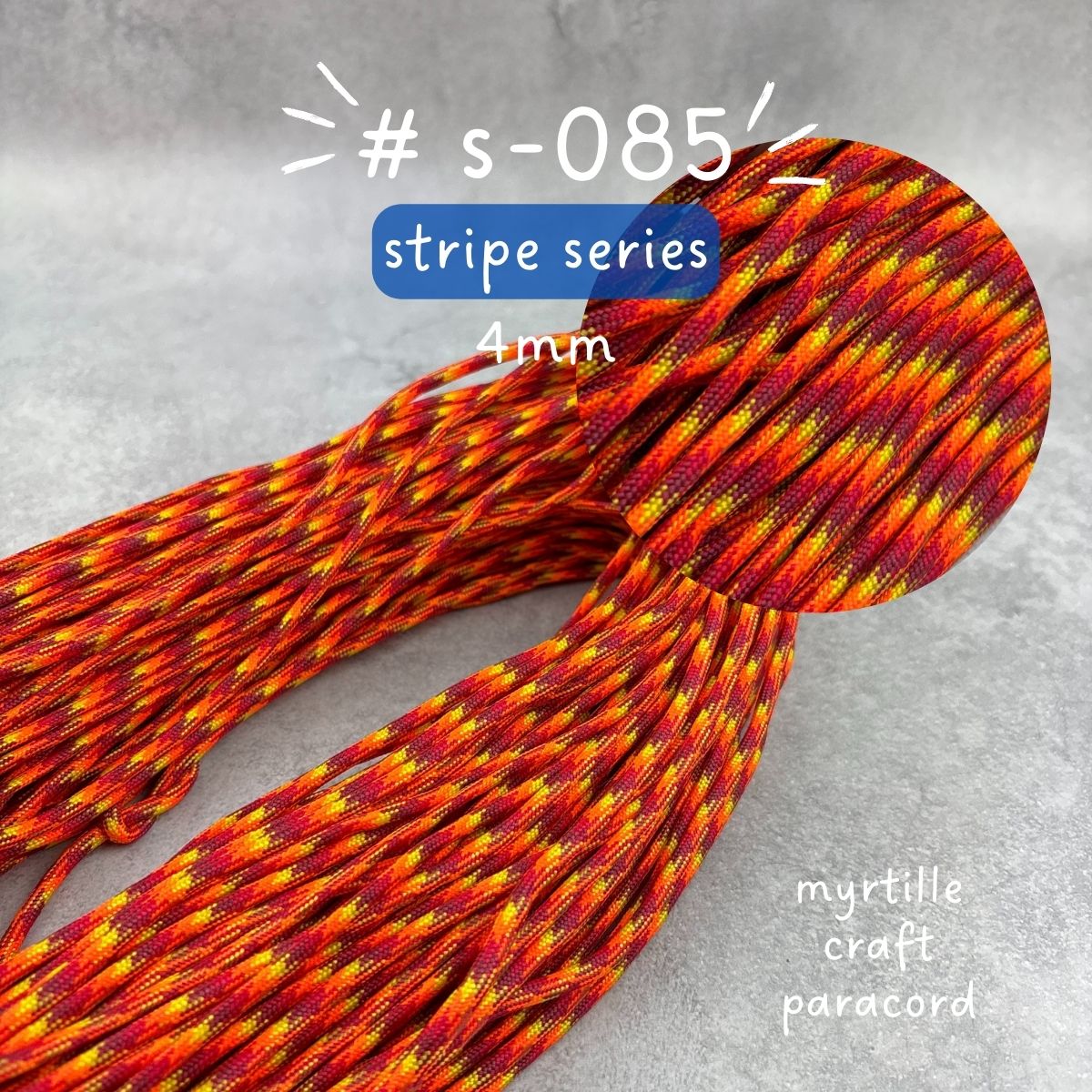 パラコード 4mm ストライプ柄 8色 長さ10m 紐 スマホショルダー
