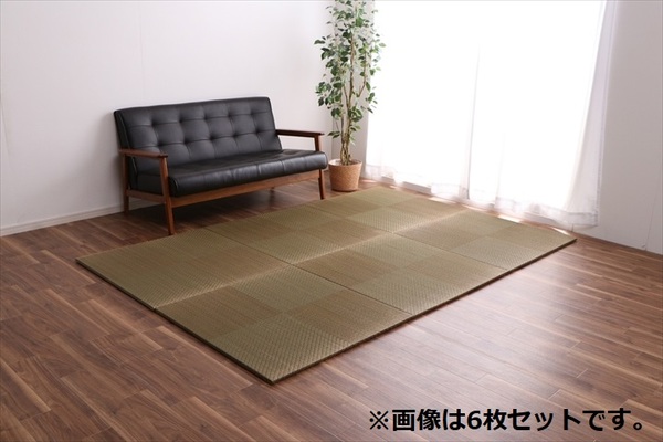 置き畳 約82×82×1.7cm 4枚1組 市松柄 ブラック 日本製 い草 ユニット畳