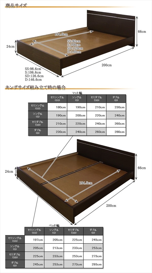 パネル型ラインデザインベッド セミシングル 二つ折りポケットコイル