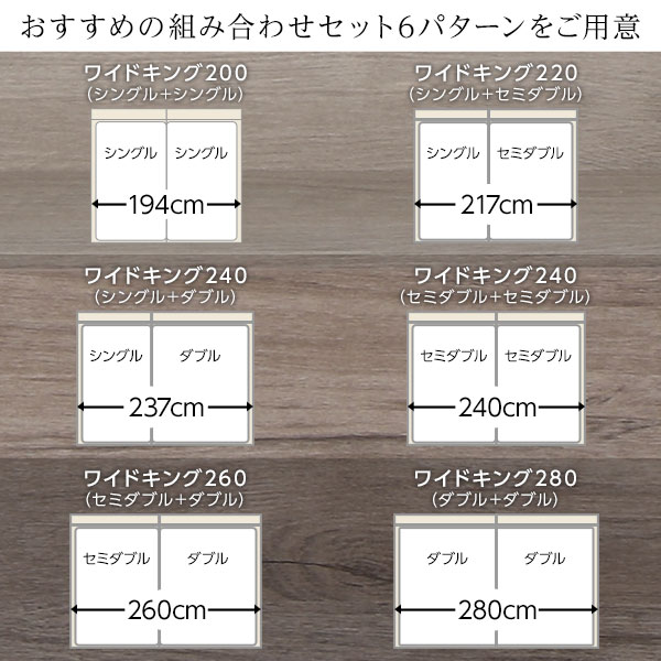 ベッド ワイドキング280(D+D) ボンネルコイルマットレス付き