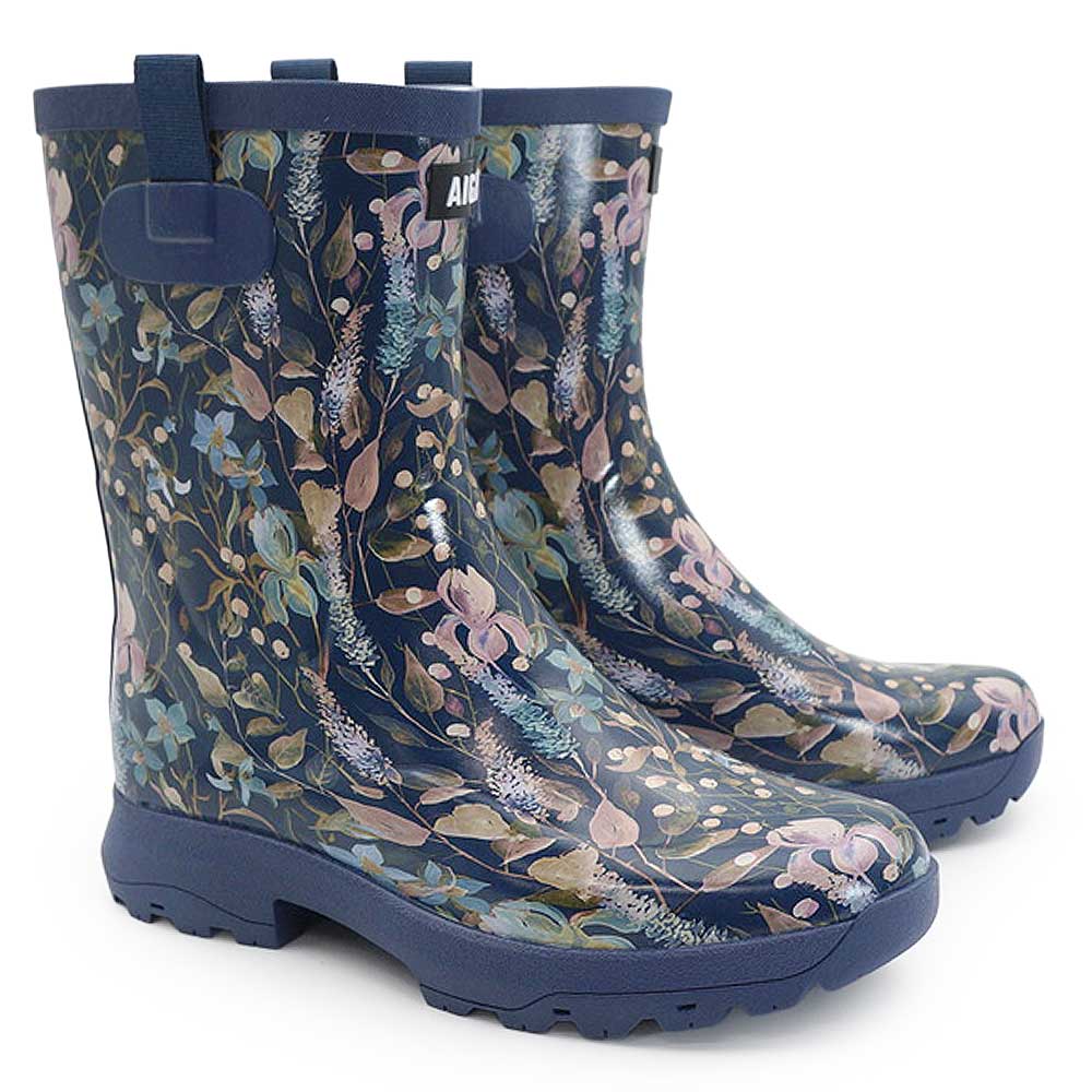 専用＊AIGLE ショートレインブーツ　37サイズ　中敷付き　フェスにも AIGLE（エーグル） 防水 アリア プリント レインブーツ レディース 花