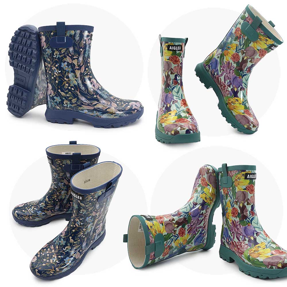 AIGLE（エーグル） 防水 アリア プリント レインブーツ レディース 花
