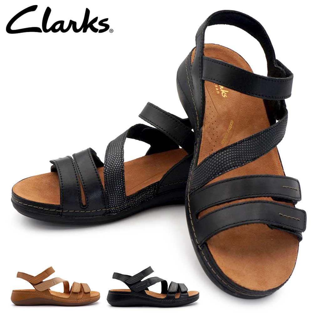 Clarks（クラークス） レディース サンダル レザー 本革 ローヒール