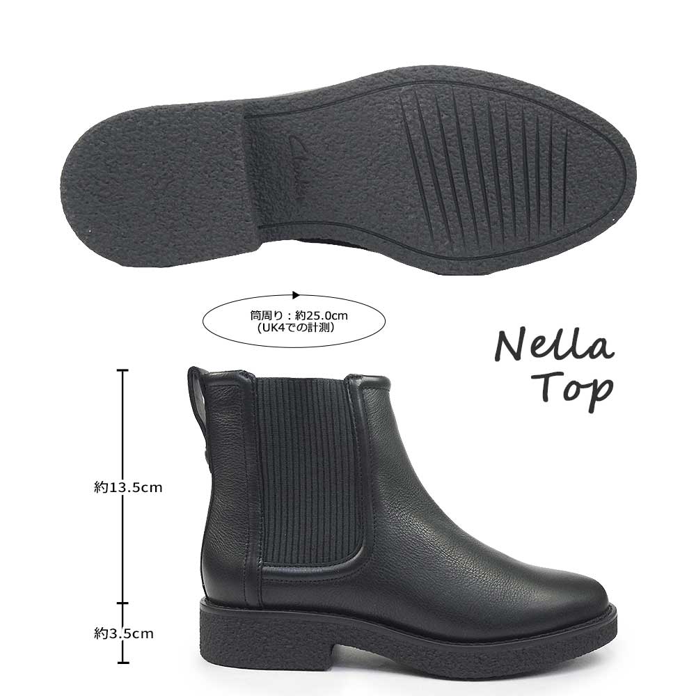 【美品】Clarks　クラークス　チェルシーブーツ　　本革　UK7.5　26cm Clarks（クラークス） レディース ブーツ ネラトップ チェルシーブーツ