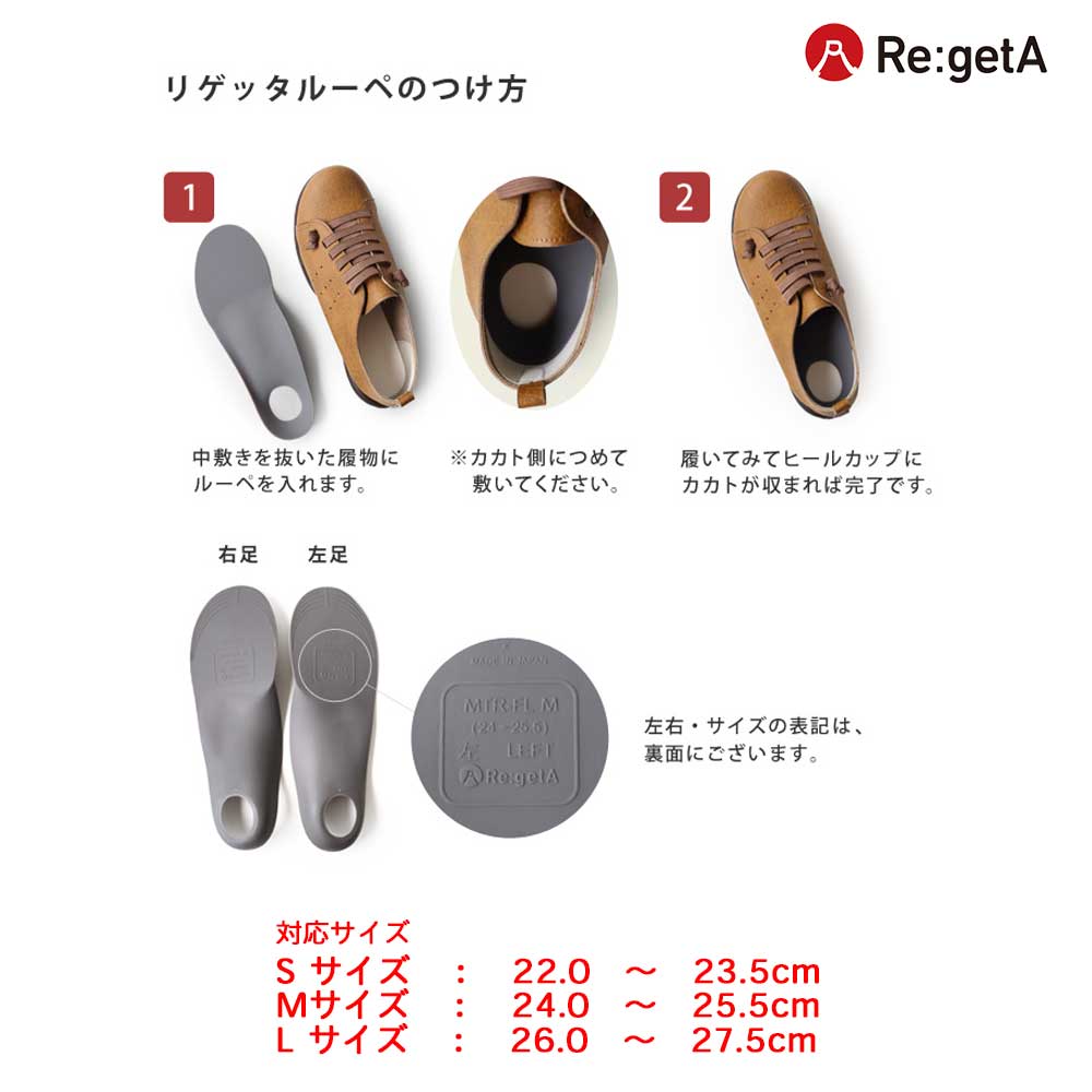 リゲッタ 中敷き メンズ レディース ルーペ インソール プラス MTR-FLD 消臭プラス 洗える | Re:getA | 04