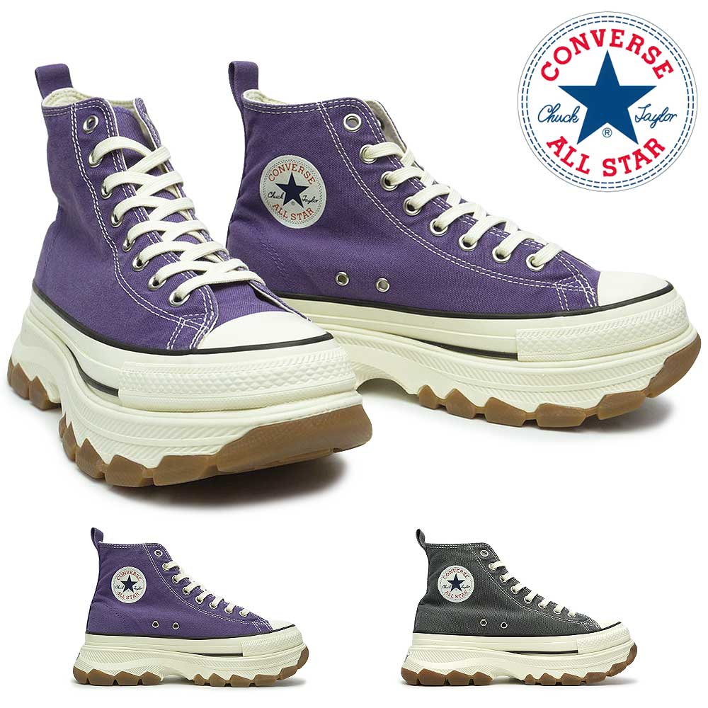 ◆【極美品】コンバース トレックウェーブ HI ブラック キャンバス 厚底 ② CONVERSE コンバース オールスター ALL STAR TREKWAVEZ HI