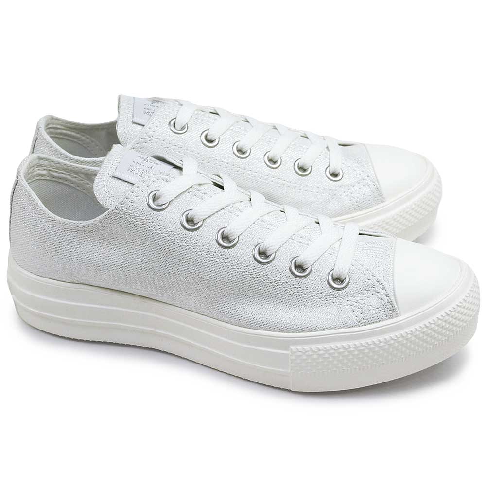 コンバース スニーカー レディース オールスター ライト PLTS シャイニーキャンバス OX ローカット 厚底 軽量 | CONVERSE | 01