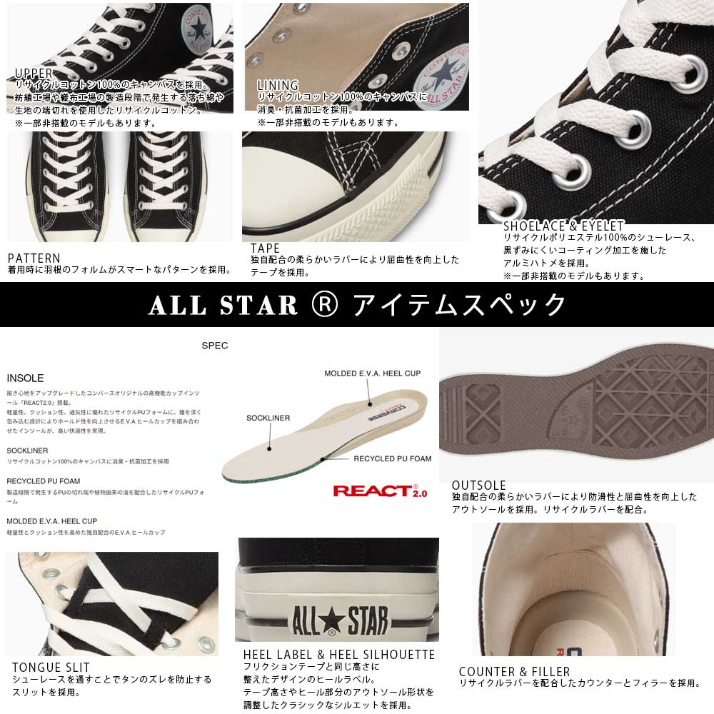 ALL STAR コンバース メンズ レディース スニーカー オールスター R