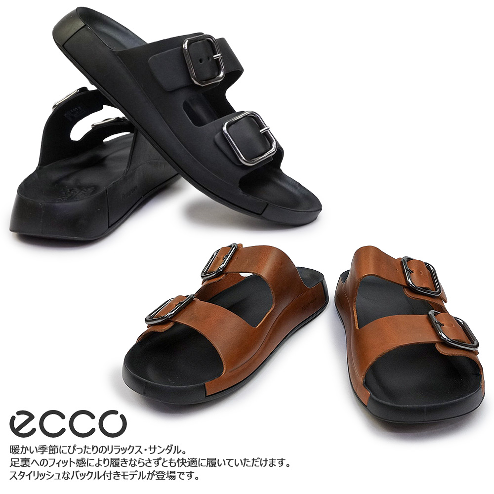 ecco（エコー） 靴 レザー サンダル メンズ 500934 ビックバックル 本