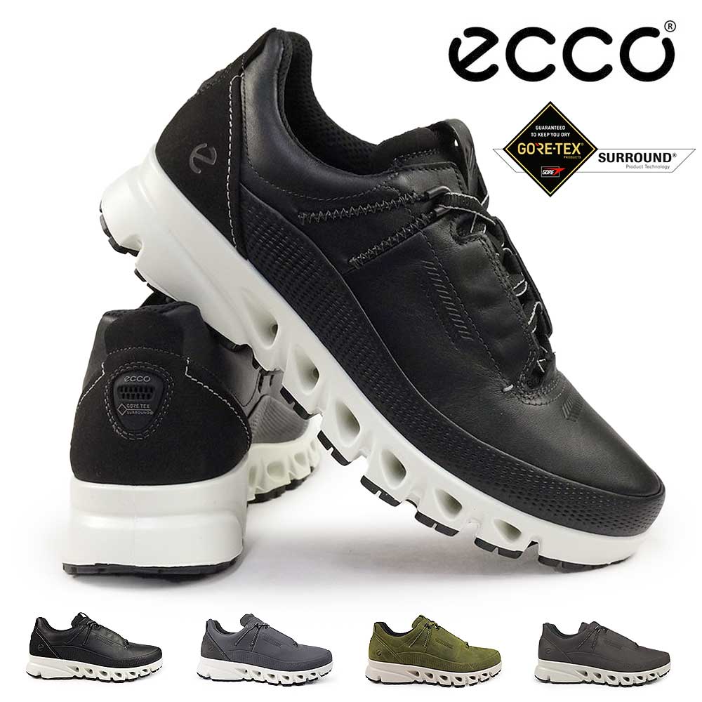 ecco（エコー） 靴 防水 スニーカー メンズ レザー マルチベント