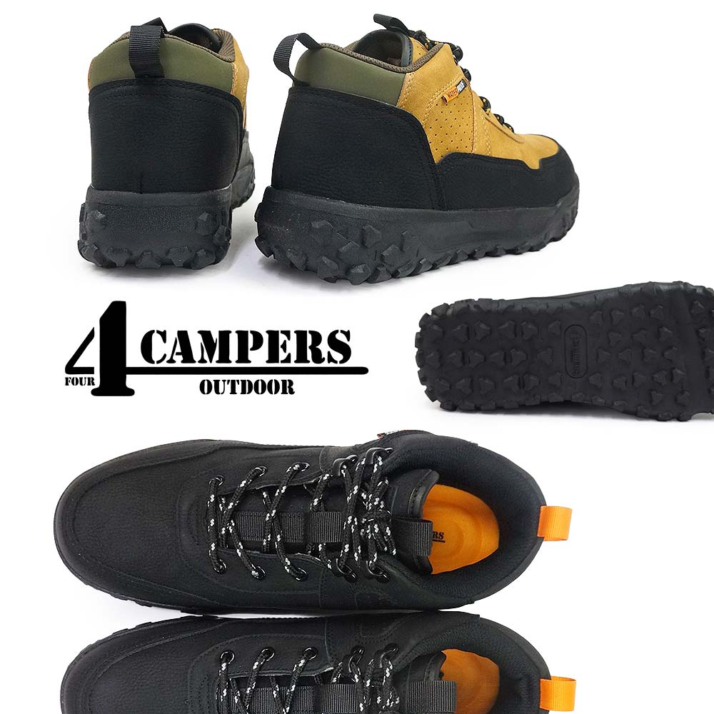 4CAMPERS メンズ 防水シューズ スニーカー ミッドカット アウトドア