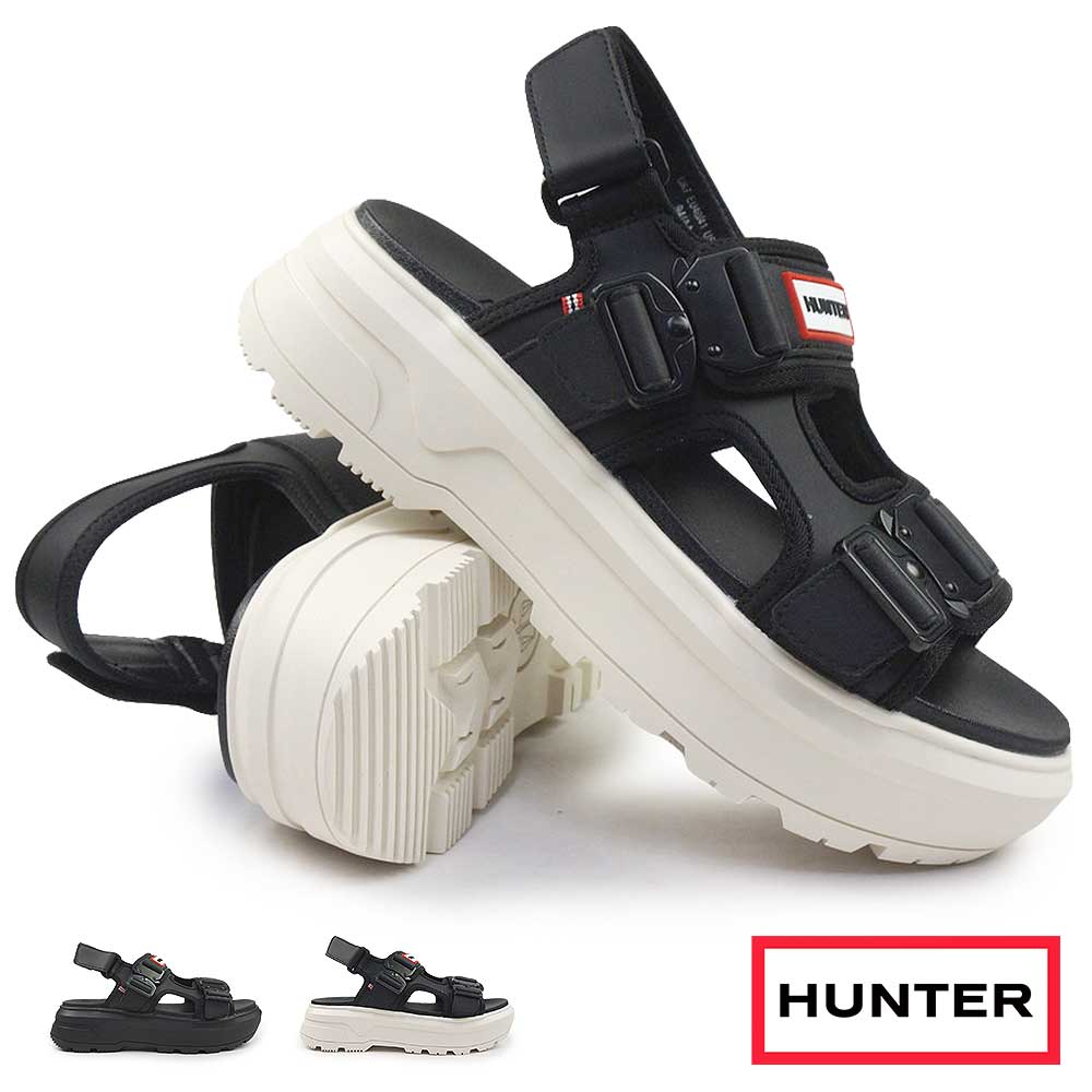 国内直営**HUNTER**リベル ネオ レザー バックル サンダル HUNTER サンダル ユニセックス シティ リベル ネオ レザー