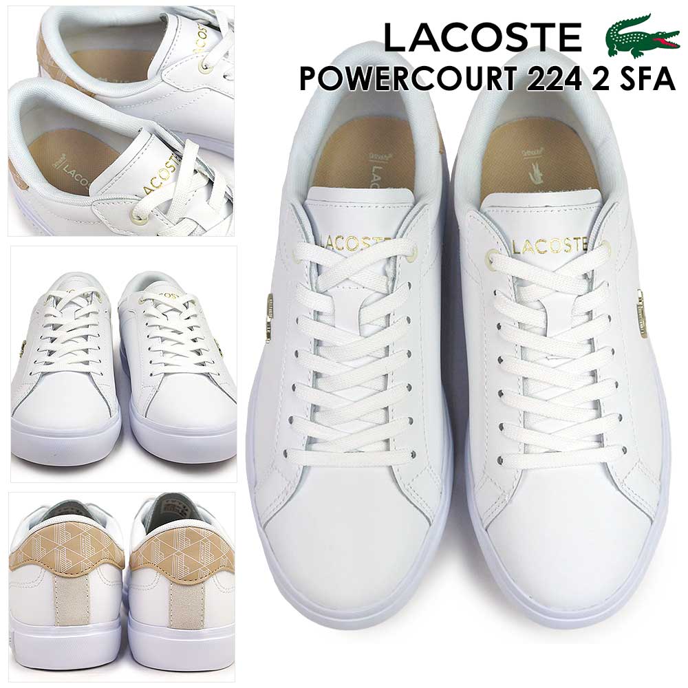新品未使用品　Lacoste　ラコステ　 ホワイトスニーカー　ゴールド LACOSTE ラコステ レディース スニーカー 靴 レザースニーカー