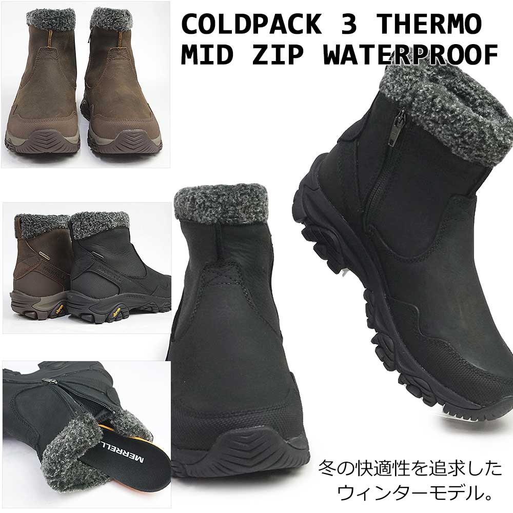 メレル レディース 防水 ブーツ コールドパック 3 サーモ MID ジップ ウォータープルーフの画像