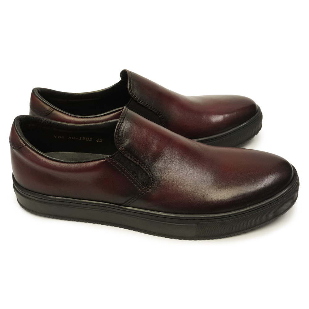 MonModel メンズ レザースニーカー MO-1902 千手染 スリッポン 本革