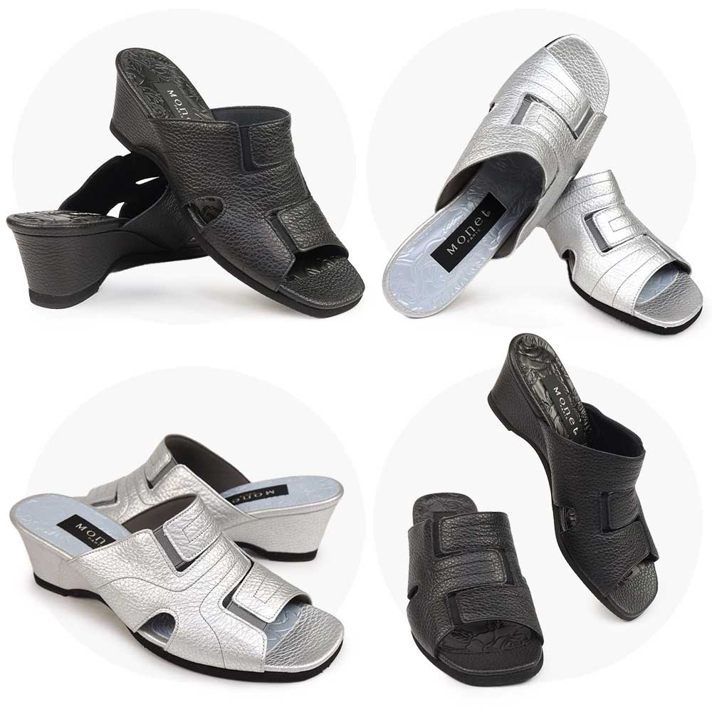 モネ サンダル レディース ミュール 331540 ウエッジソール 美脚 日本