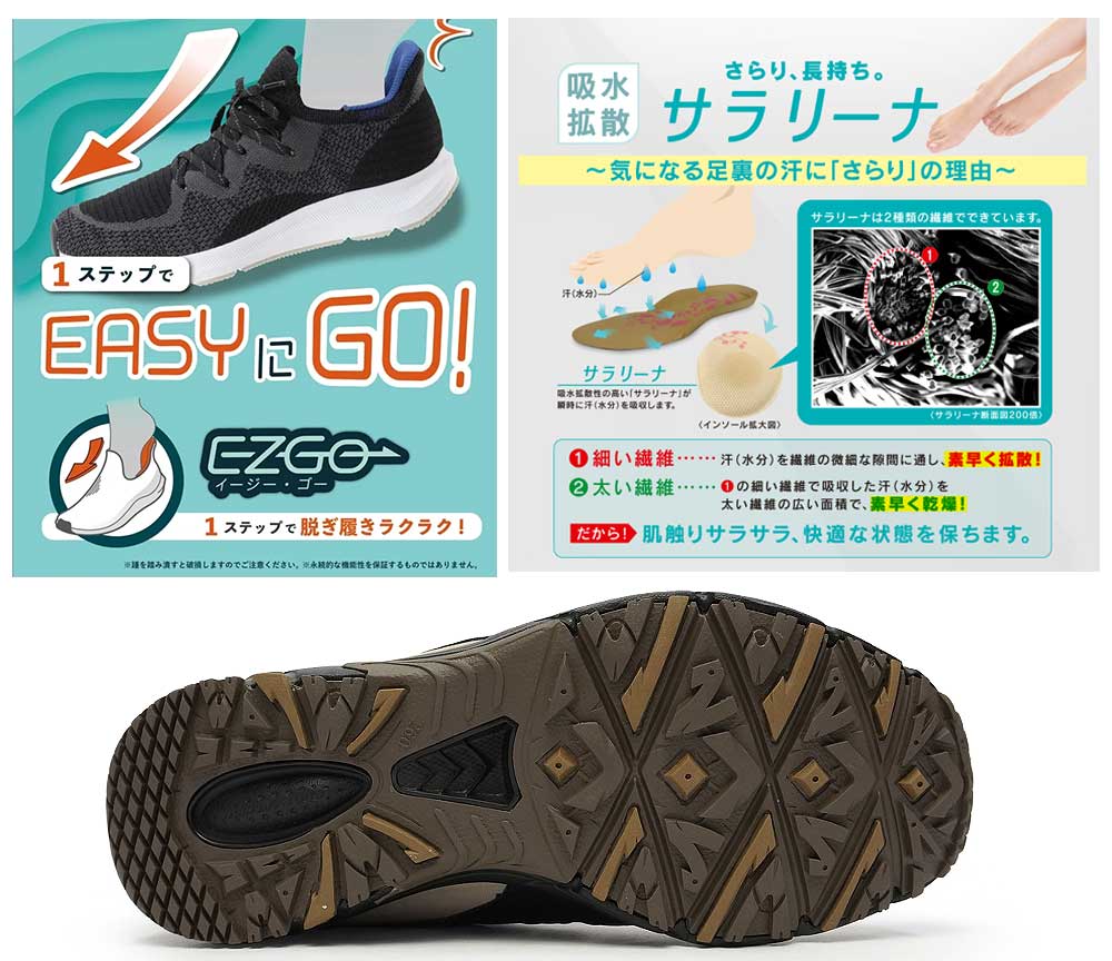 MoonStar（ムーンスター） 防水 スニーカー ハンズフリー メンズ 幅広
