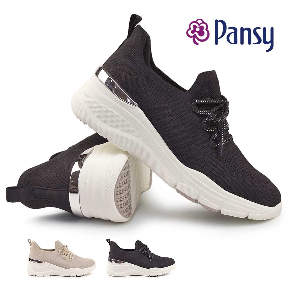 パンジー レディース スニーカー 7504 ハンズフリー スリッポン 軽量 抗菌 幅広 3E ニットスニーカー | PANSY