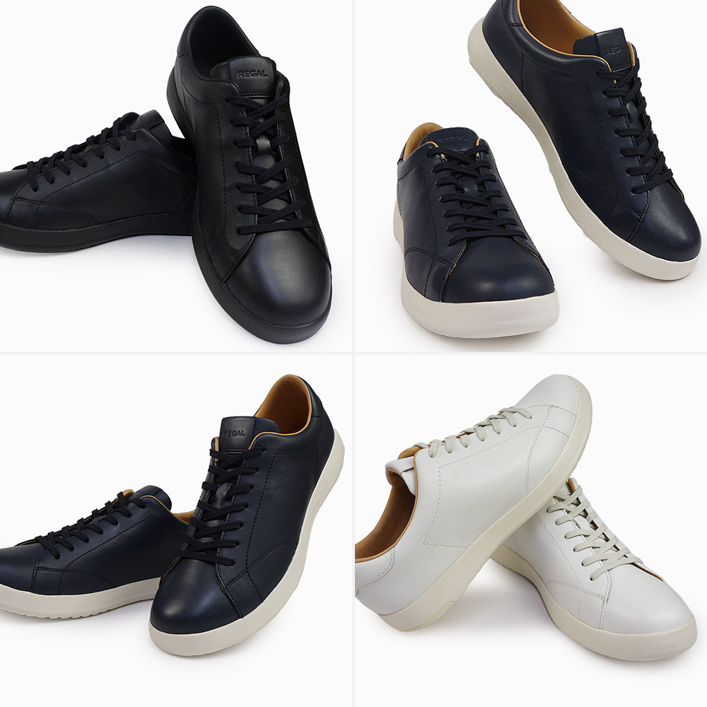 REGAL（リーガル） スニーカー メンズ 白 レザー REGAL 57BL 幅広 軽量
