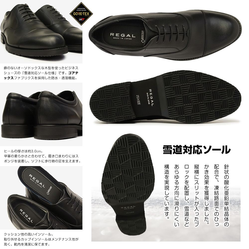 REGAL（リーガル） 靴 メンズ 防水 32NRBC4 雪道対応 ストレートチップ