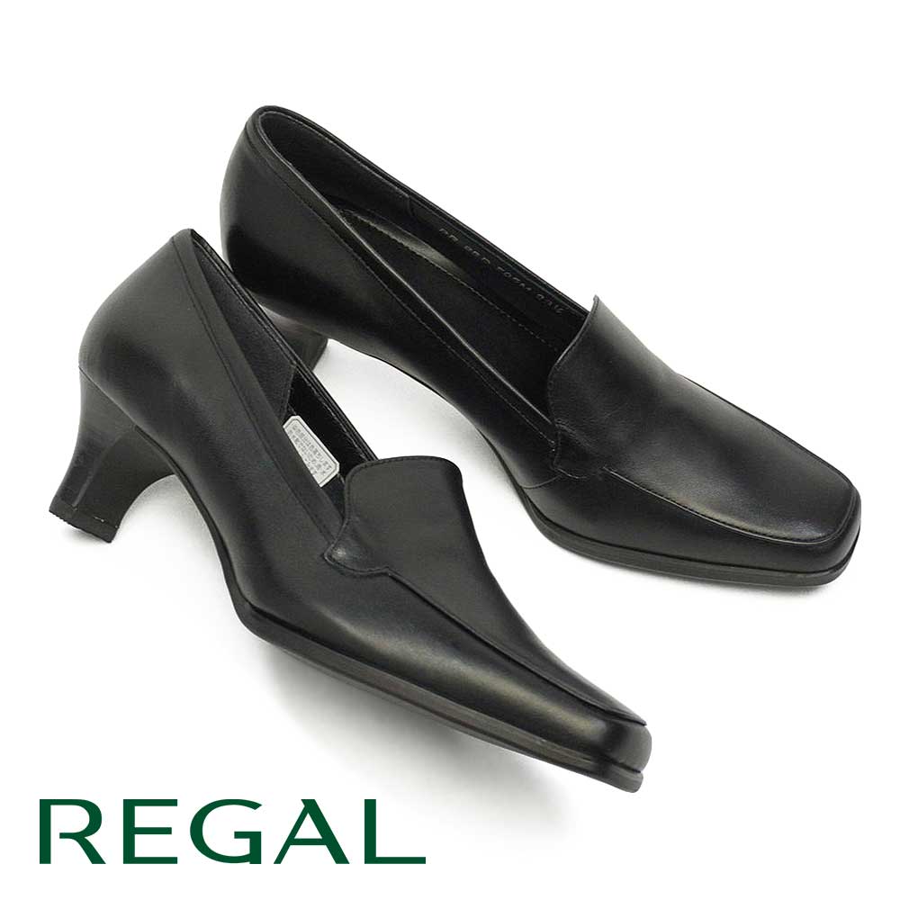 REGAL（リーガル） レディース モカパンプス 黒 5cmヒール F05M 靴 本