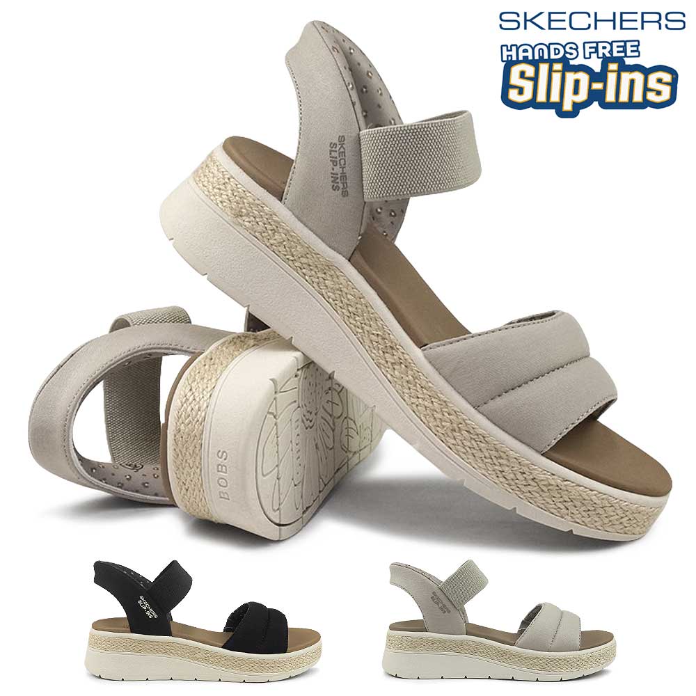 【新品】Skechers スケッチャーズ BOBSサンダル 23.5 ナチュラル SKECHERS サンダル BOBS SUN RAY / スケッチャーズ ボブス