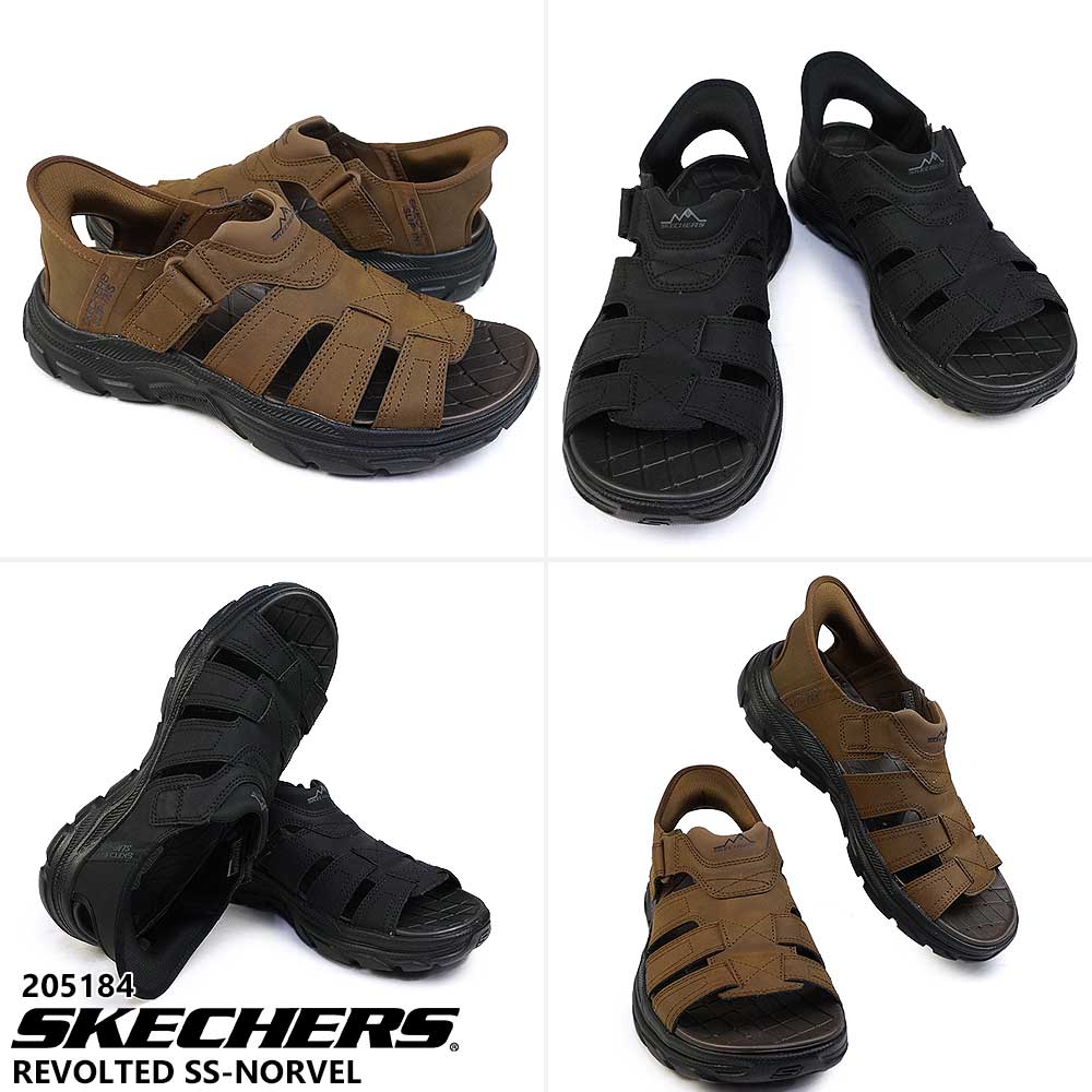 新品スケッチャーズ スリップインズ リボルテッドSS スポーツサンダル ブラウン スケッチャーズ SKECHERS スリップインズ リボルテッド SS