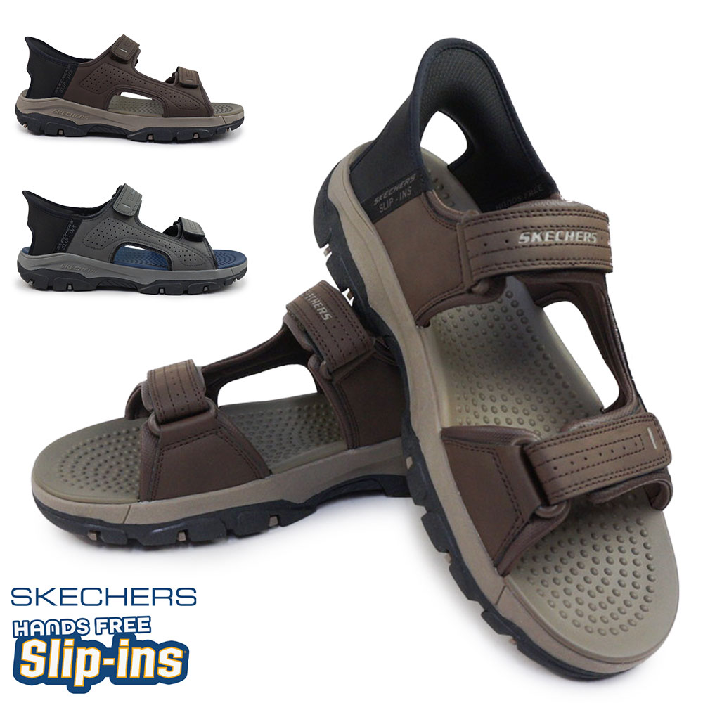 スケッチャーズ スリップインズ サンダル 205289 チャコール 29cm スケッチャーズ スポーツ スリップインズ メンズ サンダル 205289