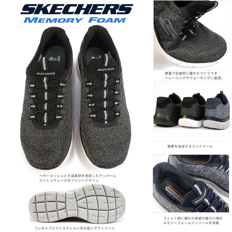 送料無料/新品 スケッチャーズ SKECHERS メンズ スニーカー 黒 紺 サミットフォートン ブラック ネイビー 52813 