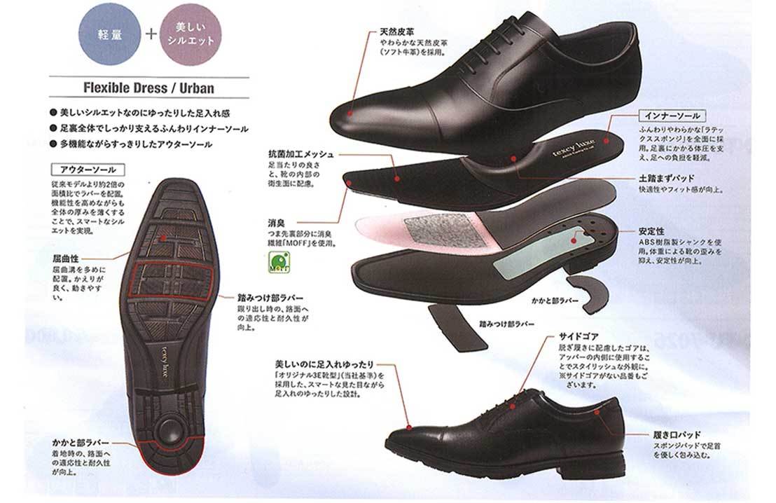 ビジネスシューズ メンズ ストレートチップ テクシーリュクス TU7010 アシックス商事 軽量 本革 紳士靴｜myskip-sp｜06