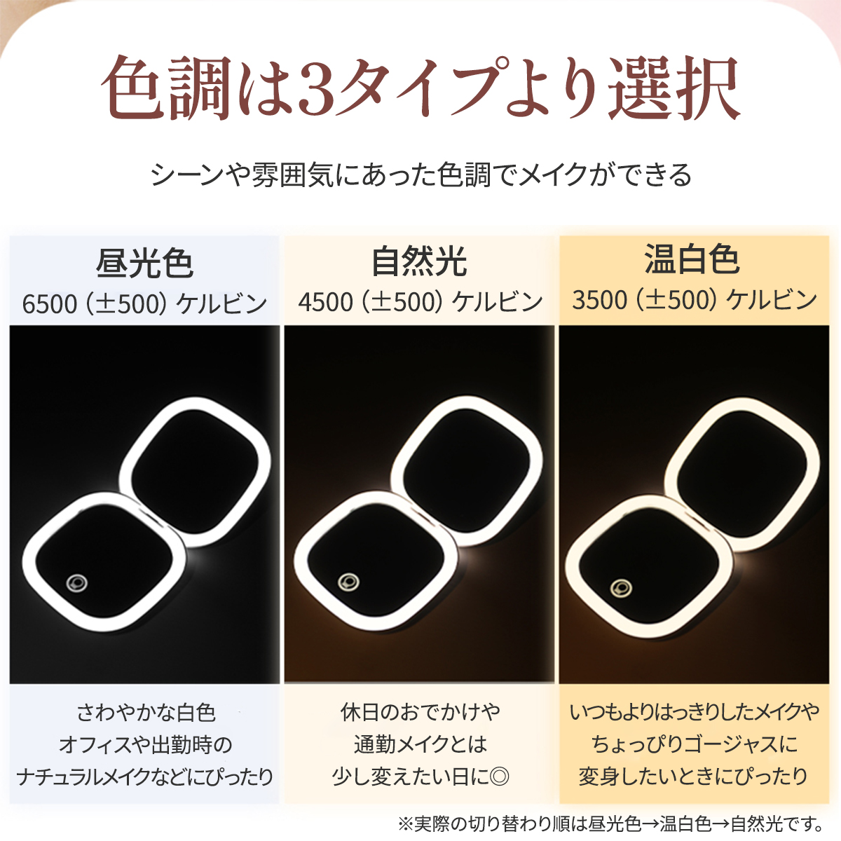 女優ミラー コンパクト 化粧鏡 メイクミラー 10倍 拡大鏡 LEDミラー