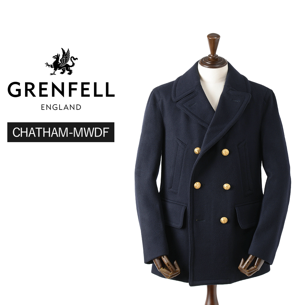 極美品 GRENFELLグレンフェル シャツジャケット38英国製ネイビー 山タグ GRENFELL（グレンフェル） 【40%OFF/定価141,900円】グレンフェル 新品