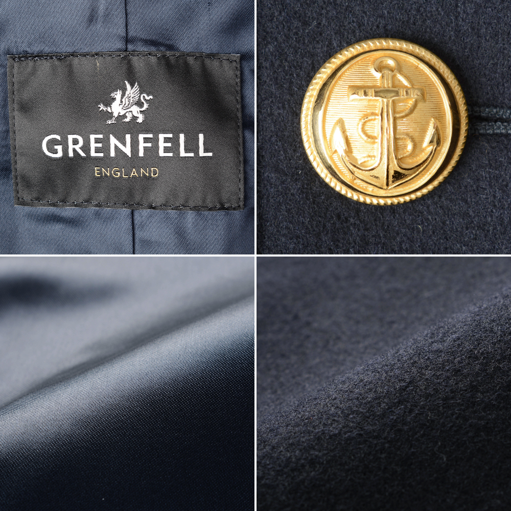 極美品 GRENFELLグレンフェル シャツジャケット38英国製ネイビー 山タグ GRENFELL（グレンフェル） 【40%OFF/定価141,900円】グレンフェル 新品