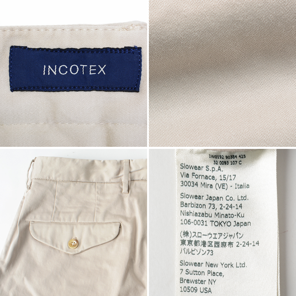 美品 incotex 44 ルーマニア製 定価¥40,000程 INCOTEX（インコテックス） 【50%OFF】インコテックス サテン スリム