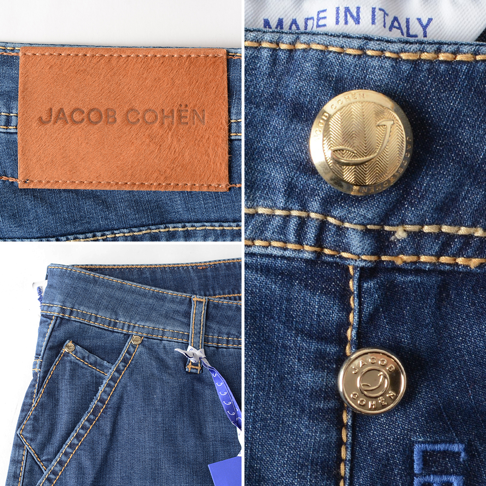 最高級 ヤコブコーエン W34 プレミアムライン 本銀ボタン ブルーハラコパッチ JACOB COHEN（ヤコブ コーエン） 【50%OFF】ヤコブコーエン W34