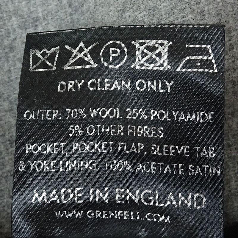 【極美品】 GRENFELL パディントン ヘリンボーン ダッフルコート グレー 極美品】 GRENFELL パディントン ヘリンボーン ダッフルコート