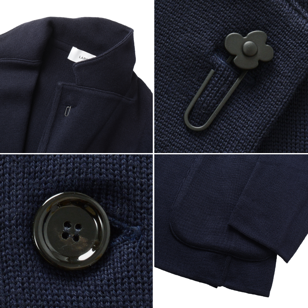 <美品>LARDINI easy wear新ロゴ ネイビー ウールジャケット46 LARDINI（ラルディーニ）EASY WEARイージーウェア テクノウールホップ